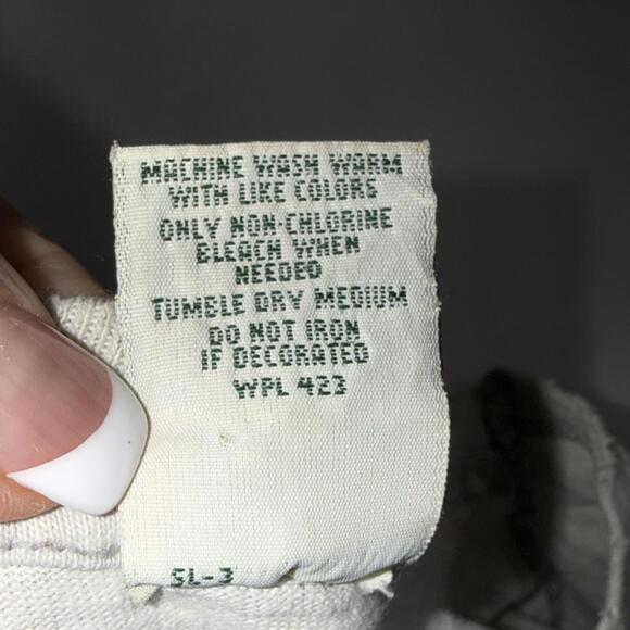 Vintage Levi's Jeans Gray Made in USA Spell Out Logo T-Shirt Single stitch L - Picture 8 of 12